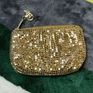 Vintage Whiting & Davis Metallic Gold Mesh Wristlet